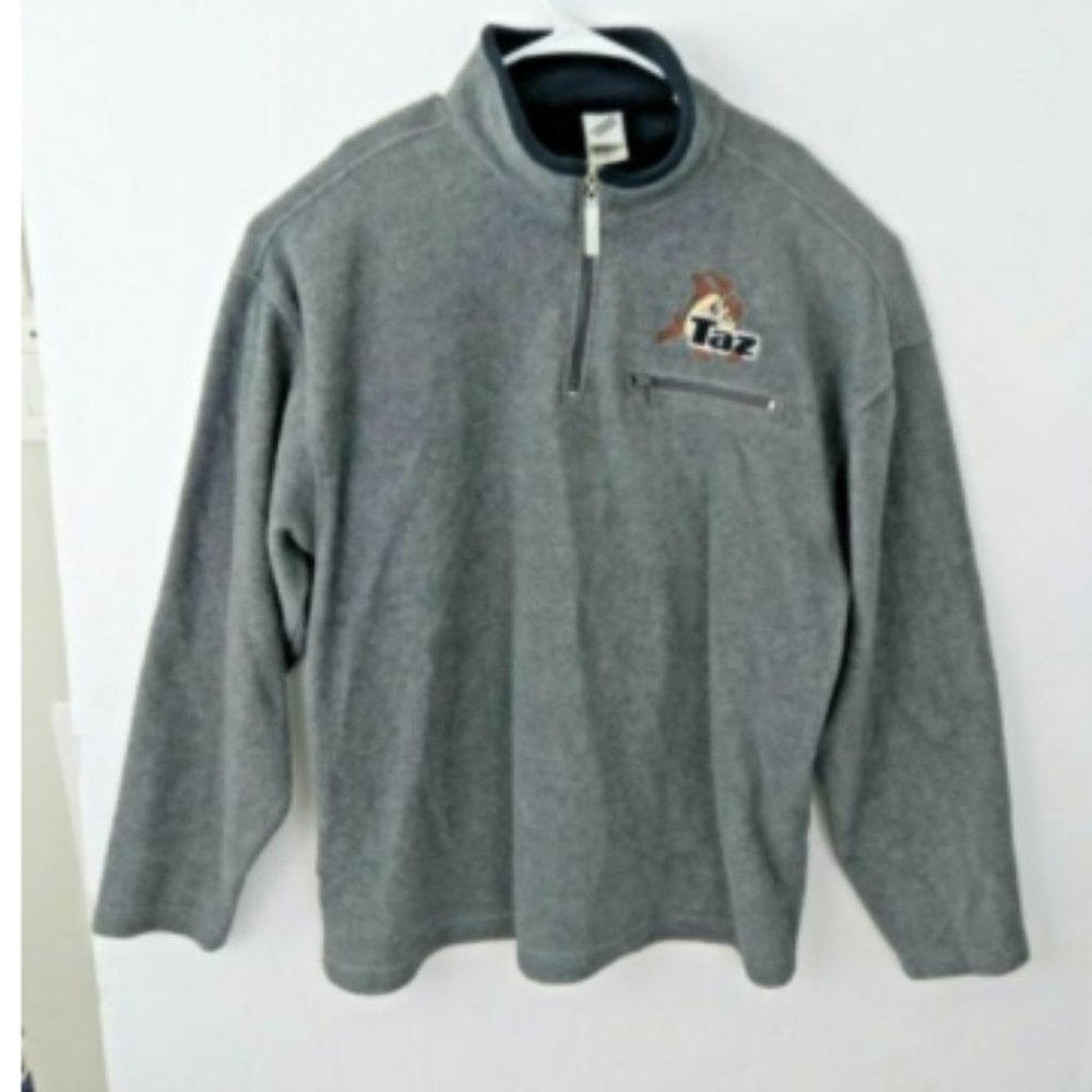 Warner Bros Taz fleece pullover XL mens gray
